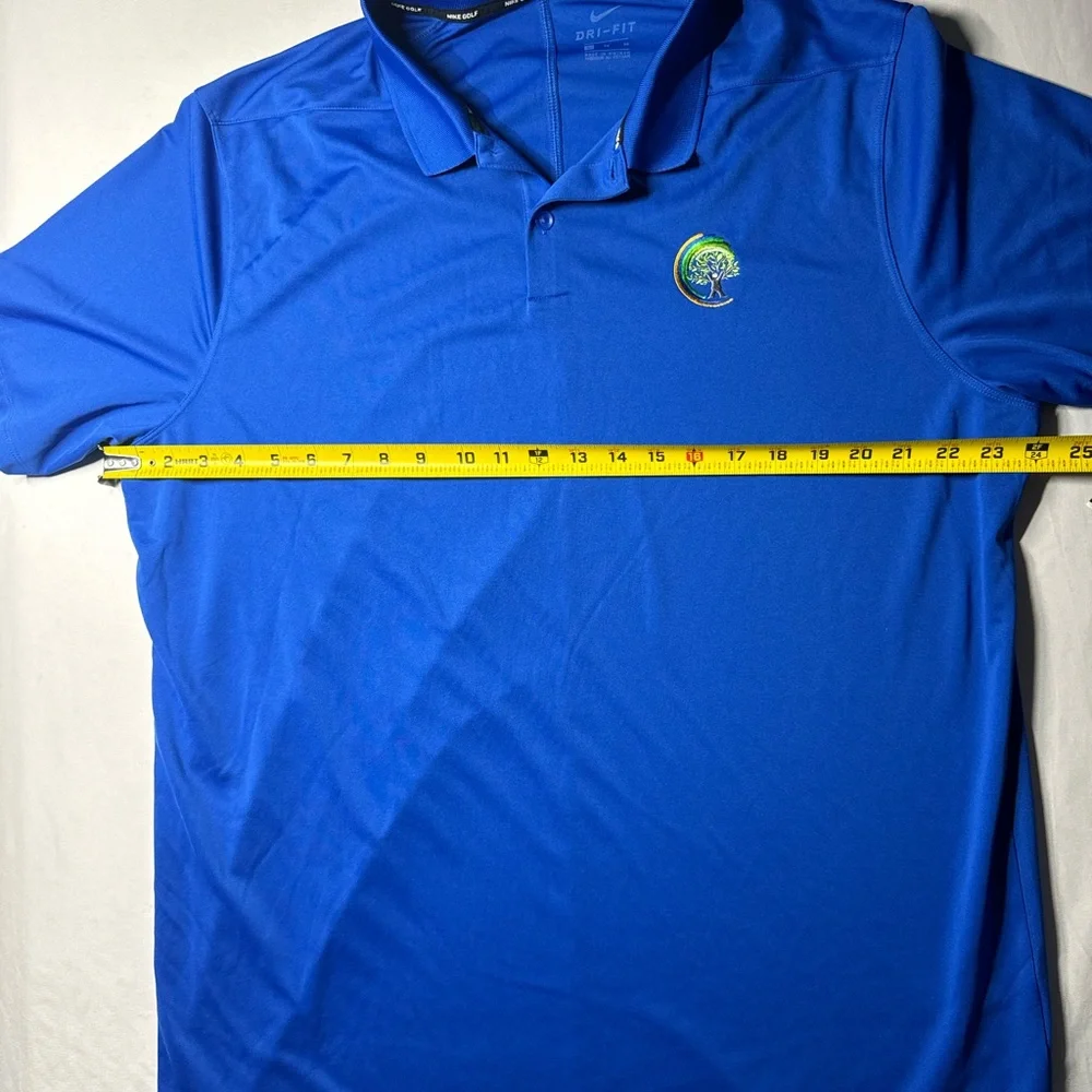 Nike Golf Dri Fit Polo Shirt Mens XL Blue Short‎ Sleeve Logo Collared
